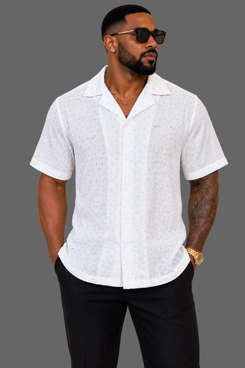 Luxe Breeze Rhinestone Shirt